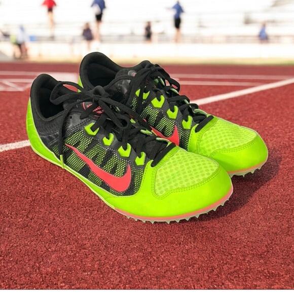 NIKE Zoom Rival MD 7 Athletic Shoes Spikes Neon Green/Black Men’s Size 13 - Picture 1 of 7